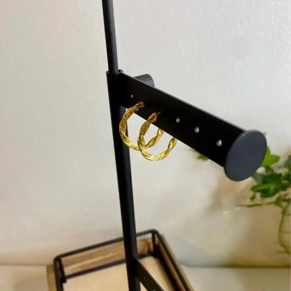 Retro Gold Twist‎ Hoop Earrings